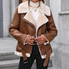 Winter Women Faux Fur Leather Jacket Casual Lady Thick Warm Leather Coat High Street Motorcycle Outwear