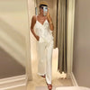Women's Pants White Pant Jeans Women Bow Lace-Up Mid Waist Flared Pants Chic Elegant Denim Office Wear Women Trousers