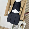Women's Autumn Vintage Slim Fit Chic Metal Buttons High Waist Cropped Casual Coat Office Lady Suit Jacket Tops J407