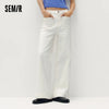 Women Jeans Panel Raw Hem Flare Leg Retro Street Style Slim Long Denim Pants Spring Urban Daily Wear