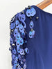 High Street Designer Women's Spliced Mesh Diamonds Beaded Long Sleeved Floor Length Maxi Long Dress