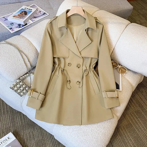 Casual Windbreaker Korean Version of The Long Windbreaker Top Ladies Coats and Jackets Women Trench Coat for Women