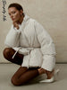 Women Stand Collar Puffer Cotton Coat Loose Long Sleeve Warm Waist Tie Belted Coats Casual Chic Thick Winter Commute Outfit