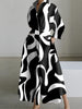 Women Elegant Shirt Dress Spring Autumn Long Sleeve Solid Color Print Maxi Dresses Casual Office Lady Dress Vestidos