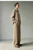 Minimalist Women Stripe Shirt Autumn Lapel Concealed Placket Loose Wide Leg Pants Casual Trousers Separate 12623109