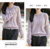 Winter Women's Clothing Tops Brushed Wool Cardigans O Neck Yellow Warm Causal Sweater Soft Solid Knitted Coats B1713005