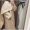 Women's Jacket Outerwear Scarf Collar Solid Long Sleeve Coat Loose Asymmetric Draped Jacket Elegant Casual Street Coat Ladies