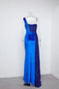 Wine Sequin Evening Dress Elegant Women One Shoulder Draped Split Wedding Party Prom Dresses Bridesmaid Wine Long Gown