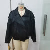 Women's Black PU Leather Jacket Stand Collar Sleeve Sleeve Asymmetric Button Front Elastic Hem Casual Autumn Outerwear