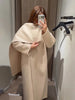 Women's Jacket Outerwear Scarf Collar Solid Long Sleeve Coat Loose Asymmetric Draped Jacket Elegant Casual Street Coat Ladies