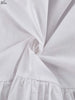 Elegant White Cotton Women's Dress Casual Ruffled Collar Long Sleeve Single Breasted Dresses Lace-Up Mini Dresses
