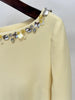 High Street Designer Party Vestido Women's Beaded Loose Long Sleeved Long Maxi Dress