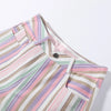 Colorful Striped Jeans Women's Long Pants Female High Street Low-waisted Pockets Denim Trousers Women's Holiday Outwear