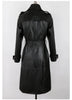 Spring Autumn Long Black Soft Faux Leather Trench Coat for Women Belt Double Breasted Elegant Overcoat 5xl 6xl