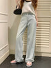 Women Blue Baggy Plaid Jeans Vintage Y2k Cowboy Pants Harajuku Aesthetic Denim Trousers Trashy Japanese 2000s Style Clothes