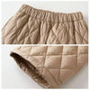 Women Winter Warm Down Cotton Pants Padded Quilted Trousers Elastic Waist Casual Trousers