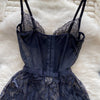 Woman Sexy Strap Mini Dress Woman Vintage Hollow Out Chic Mesh Slim Dress Lace Floral Design Comfortable