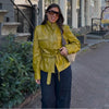Elegant Lace-Up Women's Pu Leather Jacket Pocket Slim Stand Collar Zippers Lady Coats Autumn Winter Female Street Tops