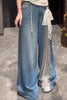Autumn Winter Women's Denim Pants Mesh Patchwork Y2K Streetwear Baggy Jeans Grunge Japanese Harajuku Cowboy Tide Designer