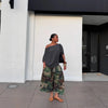 Women's Camouflage Wide Leg Pants Loose Casual High Waist Trousers Vintage Pockets Cropped Pants Streetwear Harajuku Capris