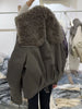 Women Warm Wool Perm Oversized Thick Coat Winter Faux Fur Collar Padded Jacket Drawstring Waist Streetwear Chic Tops