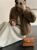 Eco-friendly Mink Fur Windproof Stand Collar Faux Mink Coat For Women Warm Winter Thick Jackets With Pockets 2DB5167