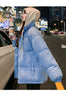 Winter Short Jacket Woman Parkas Thick Warm Spliced Hooded Parka Oversized Korean Loose Cotton Padded Outerwear