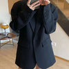 Korean Style Loose Black Blazers Ladies Spring Autumn Single Button Casual Suit Coat Woman Vintage Streetwear Clothes