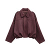 Casual Soft Martini Green Bomber Jackets Women Long Lantern Sleeve Oversized Autumn Winter Coats Outwears