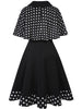 Women Outfits Polka Dot Vintage 1950s Swing Dress Long Sleeve Cape Top and A-Line Dress Two Piece Suit Vestido