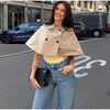 Women's Trench Cape Coat Vintage Double Breasted Short Trench Style Poncho Female Spring Woman Street Outerwear