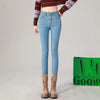 Women's Slim Skinny Jeans Comfortable Stretch Casual Solid Colours Pencil Pants Female Black Denim Trousers