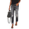 Women's Slim Jeans Casual Ripped Denim Pants Spring Autumn Office Lady Work Trousers High-waisted Straight Jeans