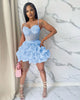Women Mesh Diamonds Rhinestones Cake Style Big Swing Strap Bodycon Midi Dress Sexy Party Even Dresses Vestidos