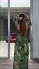 Animal Print Wrap Maxi Dress V Neck Sleeve Twist Waist High Slit Long Gowns Women's Resort Vacation Party Robes