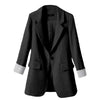 Office Lady Blazer Autumn Casual Plus Size Turn Down Collar Oversized Suit Jacket For Women Single Button Down Overcoats