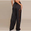 Loose Fit Lace Pants Women's Elastic High Waist Lounge Trousers Spring Lady Bohemian Casual Bottoms