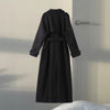 Casual Woolen Women Coat Doube-Breasted Turn-Down Collar Long Sleeve Female Coats Autumn Winter Chic Lady Outwear