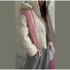 Winter Puffy Warm Women's Padded Coat Detachable Hooded Full Sleeve Zip-up Cropped Cotton Coats Lady Solid Thicken Jacket