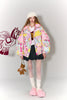 Women's Y2K Sweet Playful Loose Lapel Bomber Jacket Original All over Graphic down Filled Streetwear