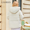 Winter Down Jacket Women Short Classic zipper Design Pocket Stand Collar Hooded Slim Coat Women Parkas 83319