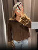 Retro Style Deer Spotted Faux Fur Collar Coat Women's Casual Brown Button Down Outerwear Lady Autumn Party Streetwear