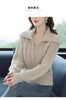 Women Solid Color Zipper Knitted Cardigan Coat Female Large Size Loose Fit Korean Knitted Cardigan Thickness Sweater Jacket