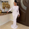 Women Mesh Patchwork Diamonds Rhinestones Bodycon Midi Mermaid Maxi Dress Evening Sexy Party Dresses Vestidos
