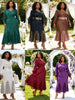 Womens Plus Size Pleated Elegant Maxi Long Sleeve Dress with Sequin Belt and Patchwork Hem for Wedding Guest