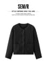 Coats Women Padded Textured Diamond Inner Layer Loose Casual Winter Drawstring Lightweight Cotton Jackets for Woman