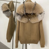 Knitwear Cardigan Women Spring Knitted Jacket Female Autumn Hooded Real Fox Fur Coat Natural Short Fur Coat Casual