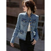 Women's Denim Jacket Spring Autumn Stand-up Collar Comfortable Lady Outerwear Long Sleeve Temperament Ladies Cowboy Coat