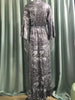 European and American Bohemian Style Flared Sleeve Print V-Neck High Waisted Vacation Dress Floral Women's Long Skirt