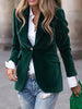 Elegant Velour Blazers Women Retro Single Button Suit Collar Jacket Blazer Coat Autumn Long Sleeve Simple Outerwear
